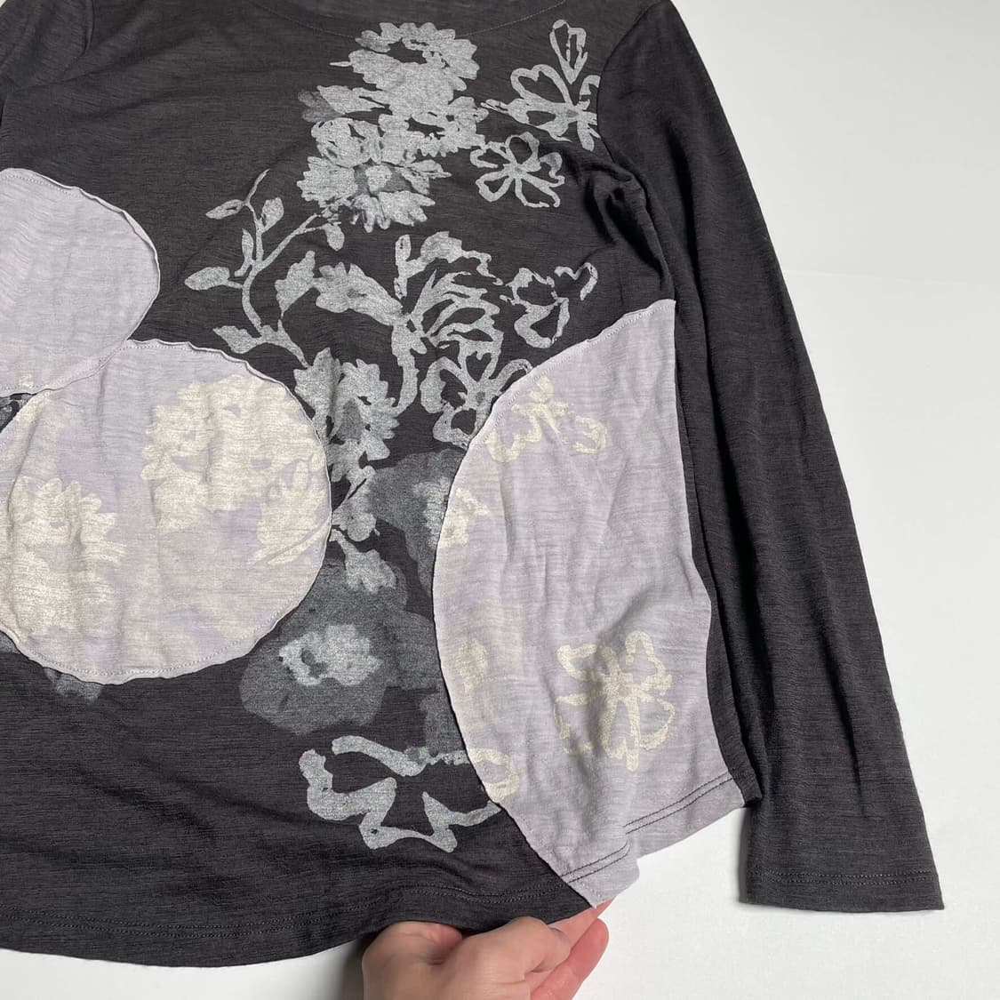 플라워 프린트 서클 패치 롱슬리브 (italy made) 상품이미지4