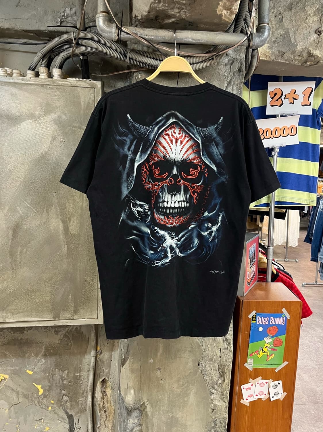 빈티지 락창 Rock chang 해골 반팔티 블랙 XL #csz3848 상품이미지2
