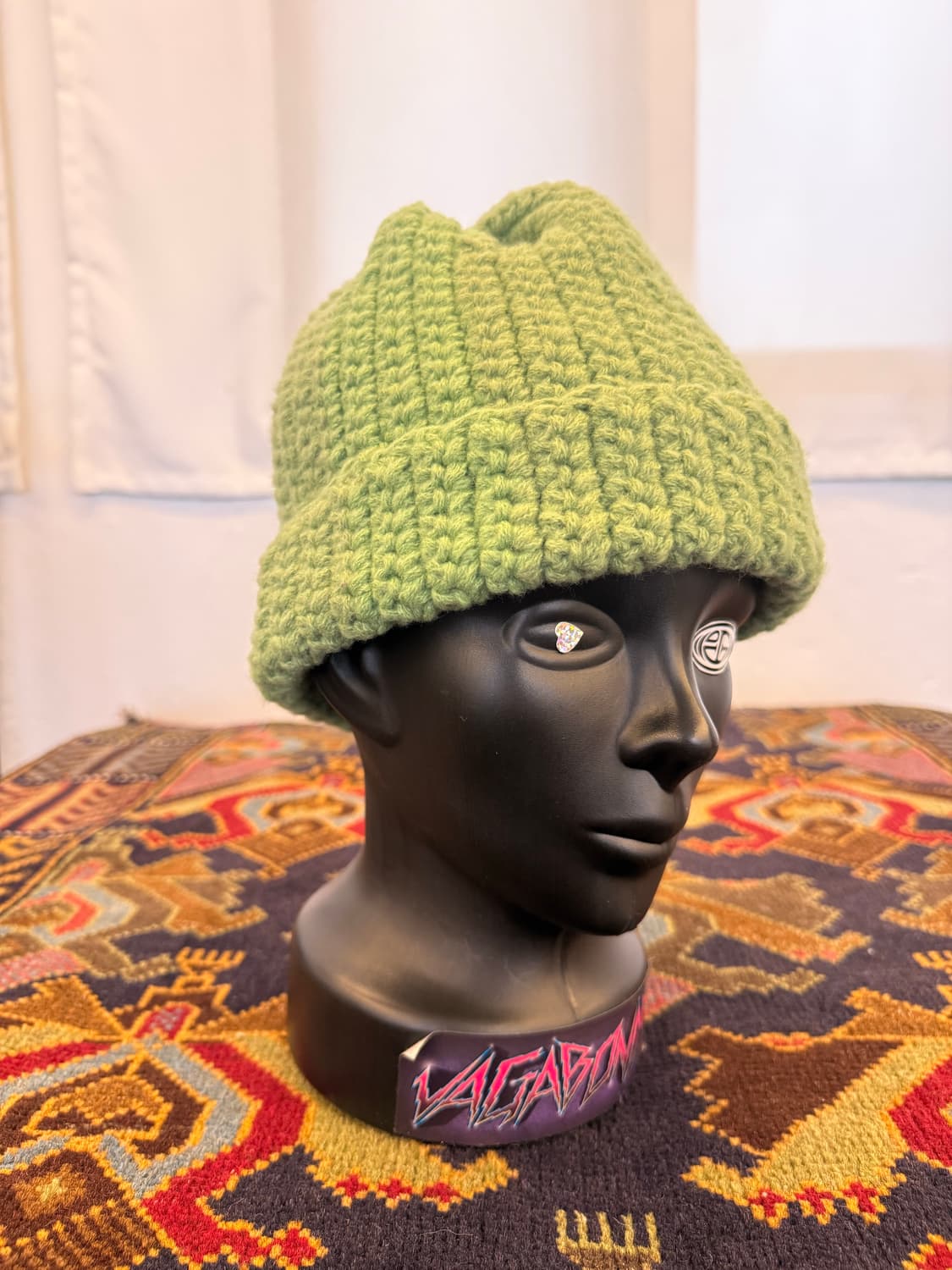 와사비색 하드니트 비니 상품이미지3