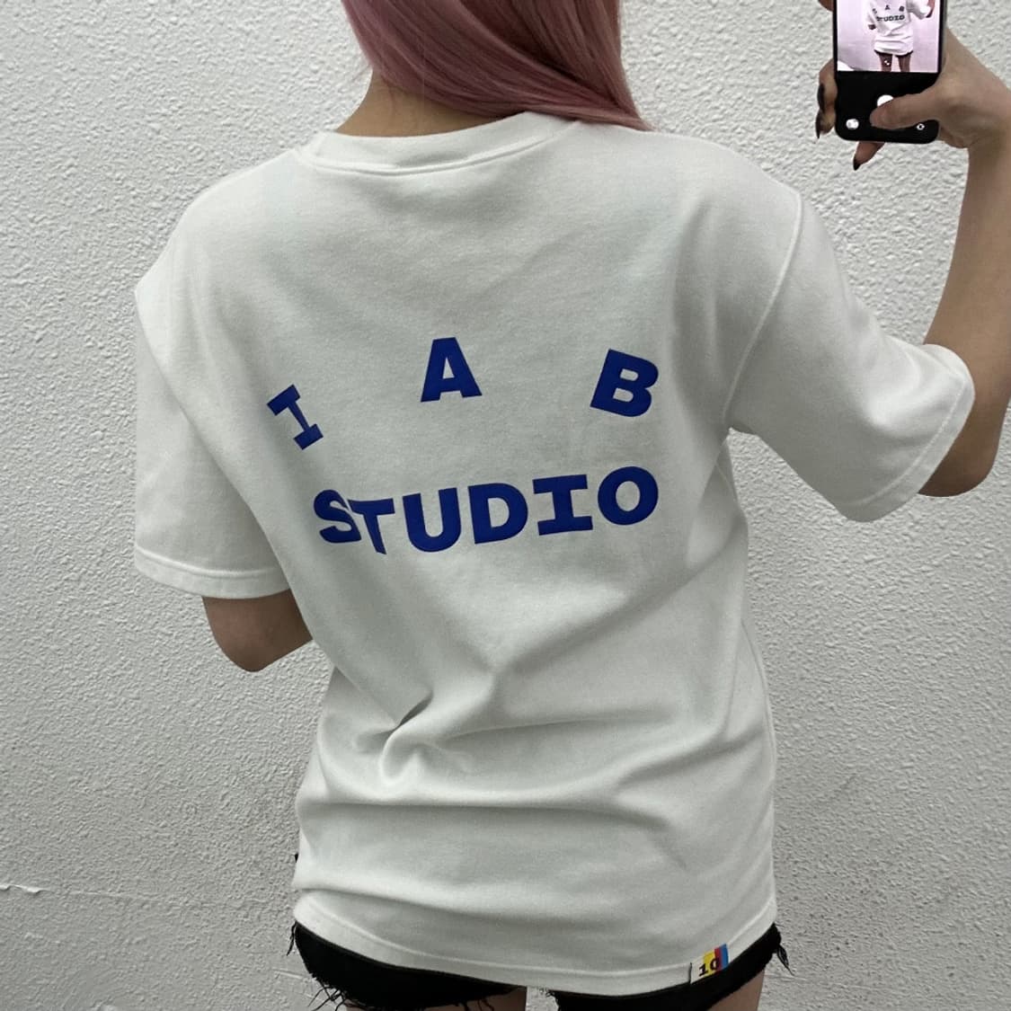 아이앱스튜디오 블루 로고 화이트 반팔 M 상품이미지2