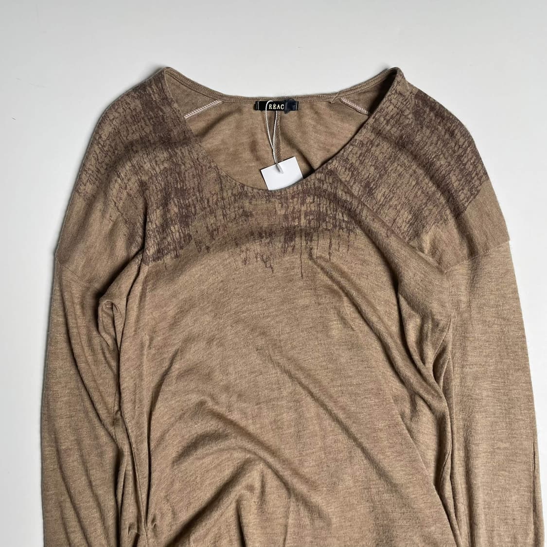 Reac 브라운 그물 프린팅 롱 슬리브  상품이미지2