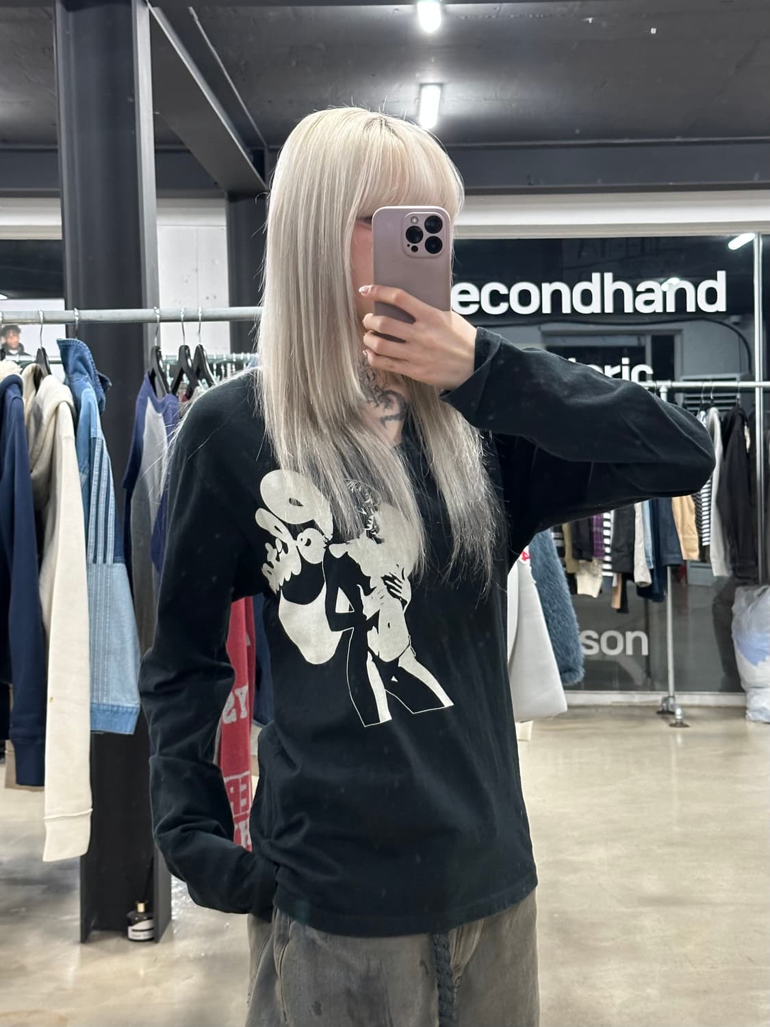 히스테릭 글래머 블랙 긴팔 롱슬리브 상품이미지1