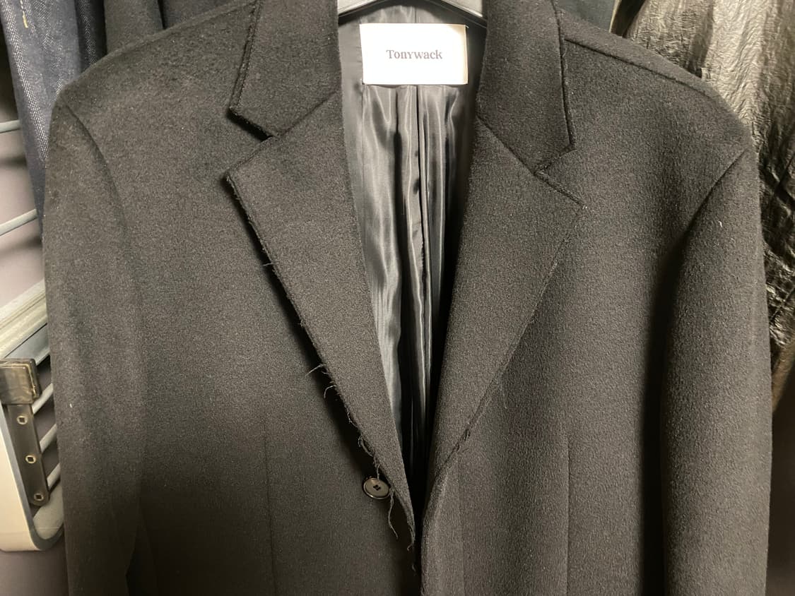 토니웩 캐시미어 컷팅 크루도 코트 상품이미지1