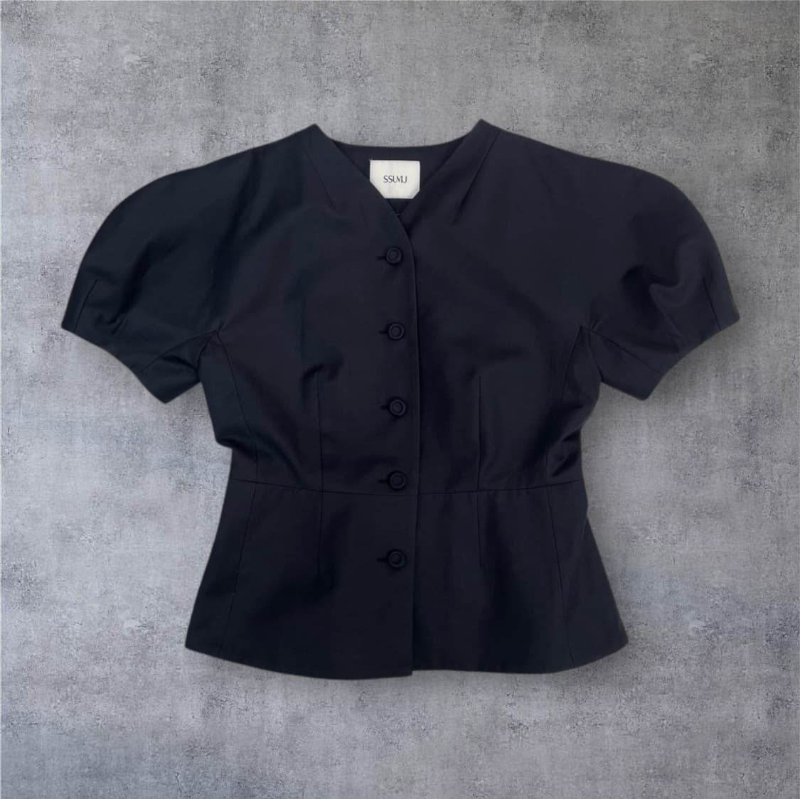 썸제이 Ssumj 네이비 볼륨소매 숏 반팔 자켓 S 상품이미지2
