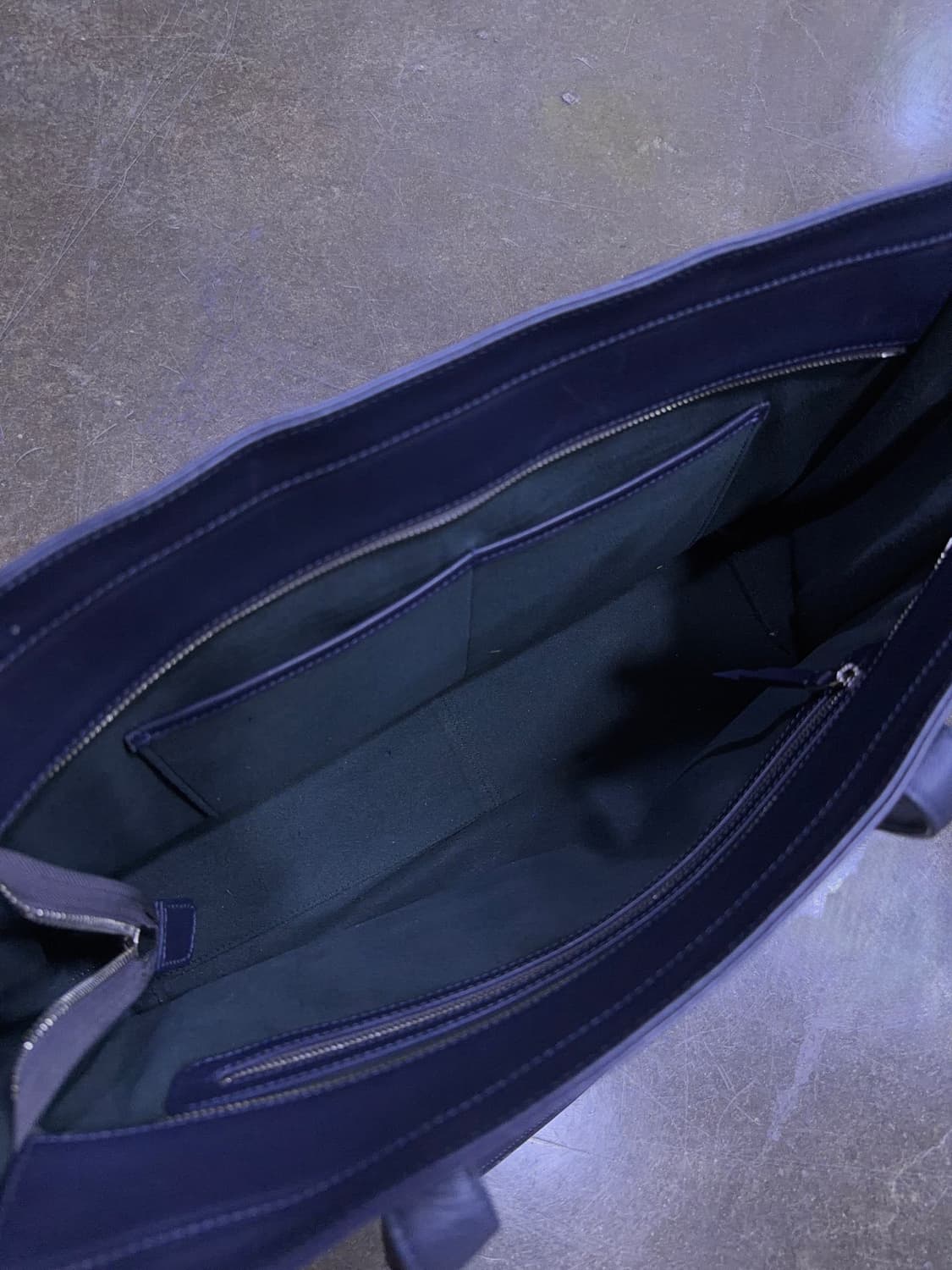 뱀피 레더 가죽 핸드메이드 네이비 그레이 토트백 상품이미지8