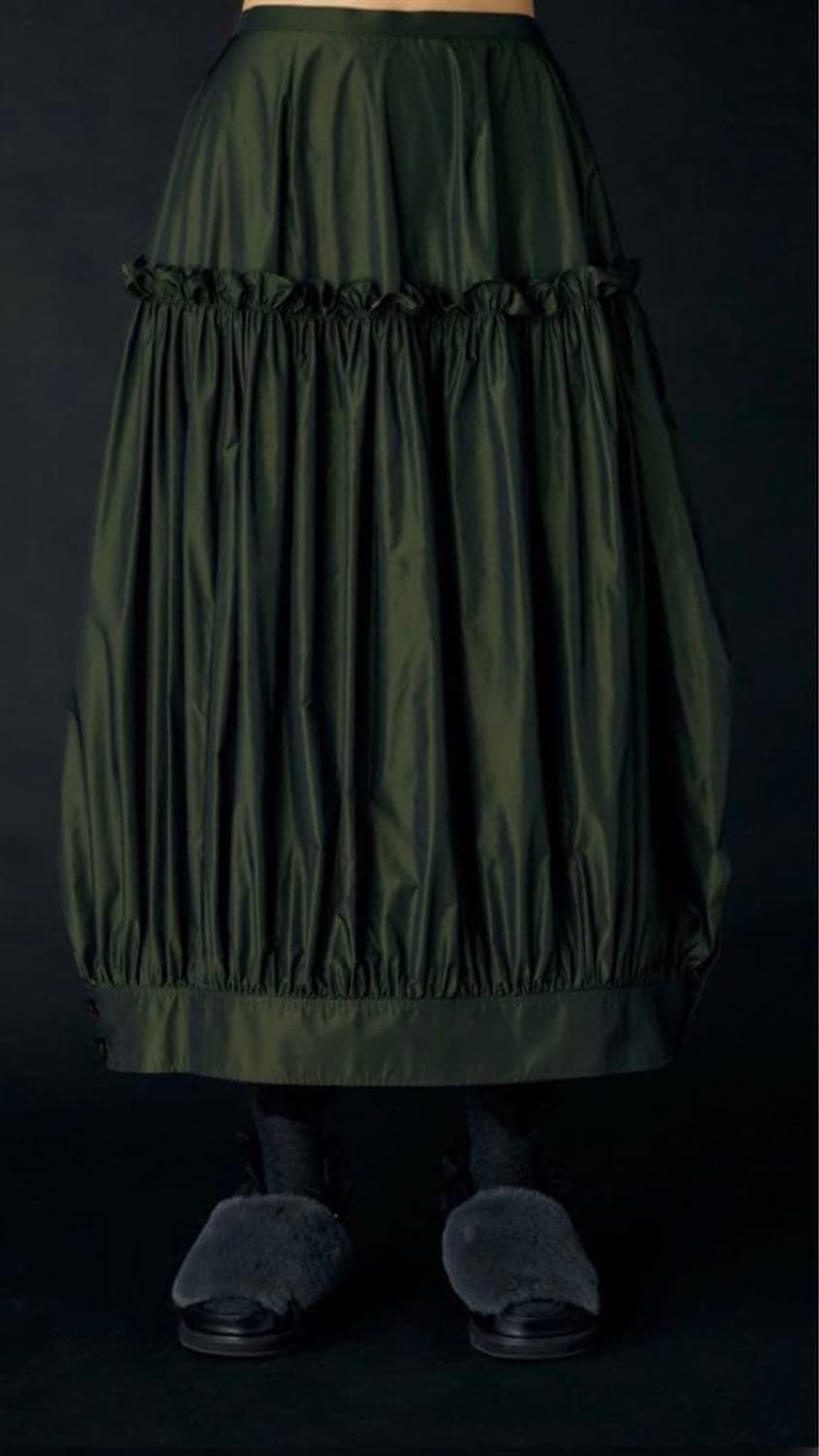 ENFOLD 엔폴드 벌룬스커트 다크카키 상품이미지3