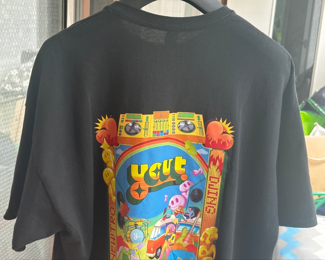 [ycut] 뉴레트로 디제잉 풀 그래픽 반팔 티셔츠 블랙 (2XL/심리스 상품이미지5