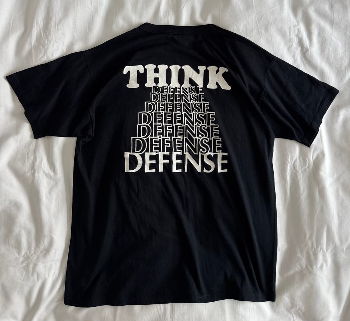 90s USA 빈티지 러셀 think defense 티셔츠 상품이미지1