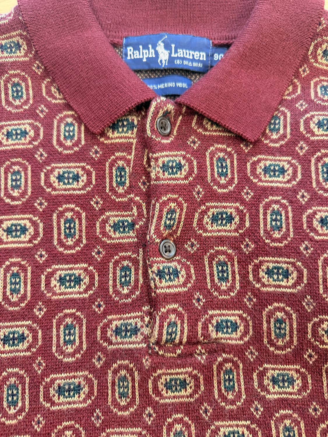 80s 폴로 랄프로렌 카라 울 니트 상품이미지4