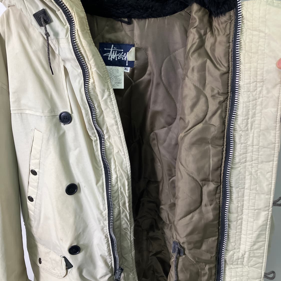 스투시 아이보리 N-3B 패딩 파카 XL 상품이미지6