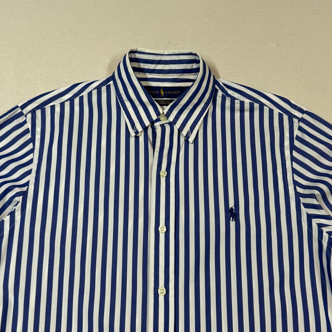 S) 폴로 랄프로렌 클래식핏 스트라이프 포플린 셔츠 상품이미지3