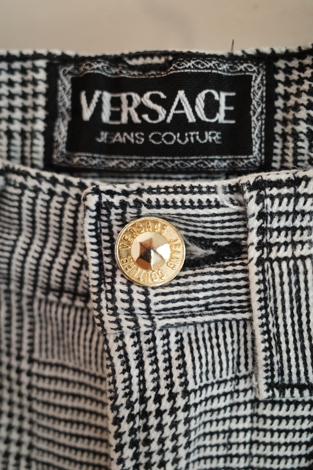 90s VERSACE 베르사체 빈티지 체크패턴 코튼팬츠 (24인치) 상품이미지5