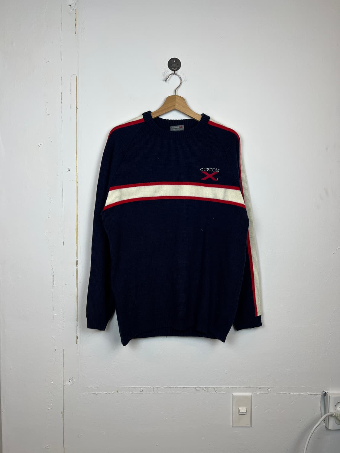 T199 CUSTOM X 네이비 스트라이프 니트 L 상품이미지1