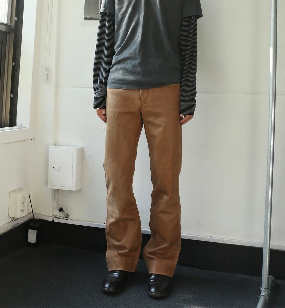 LEE 레더 부츠컷 팬츠 상품이미지1