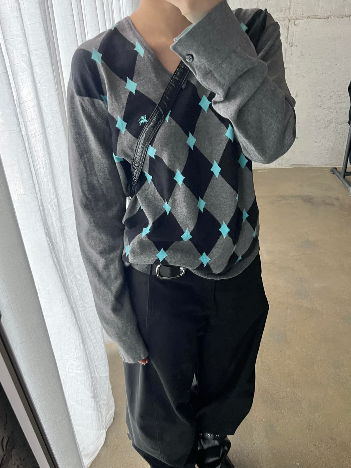 Burberry 버버리 블루 다이아몬드 롱슬리브 니트 상품이미지1