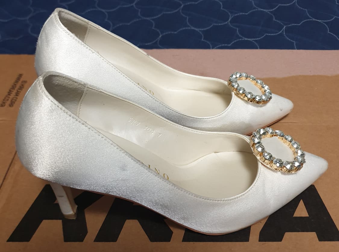 (수제화) 블랑디노 큐빅 웨딩슈즈 하이힐 (225) 상품이미지2
