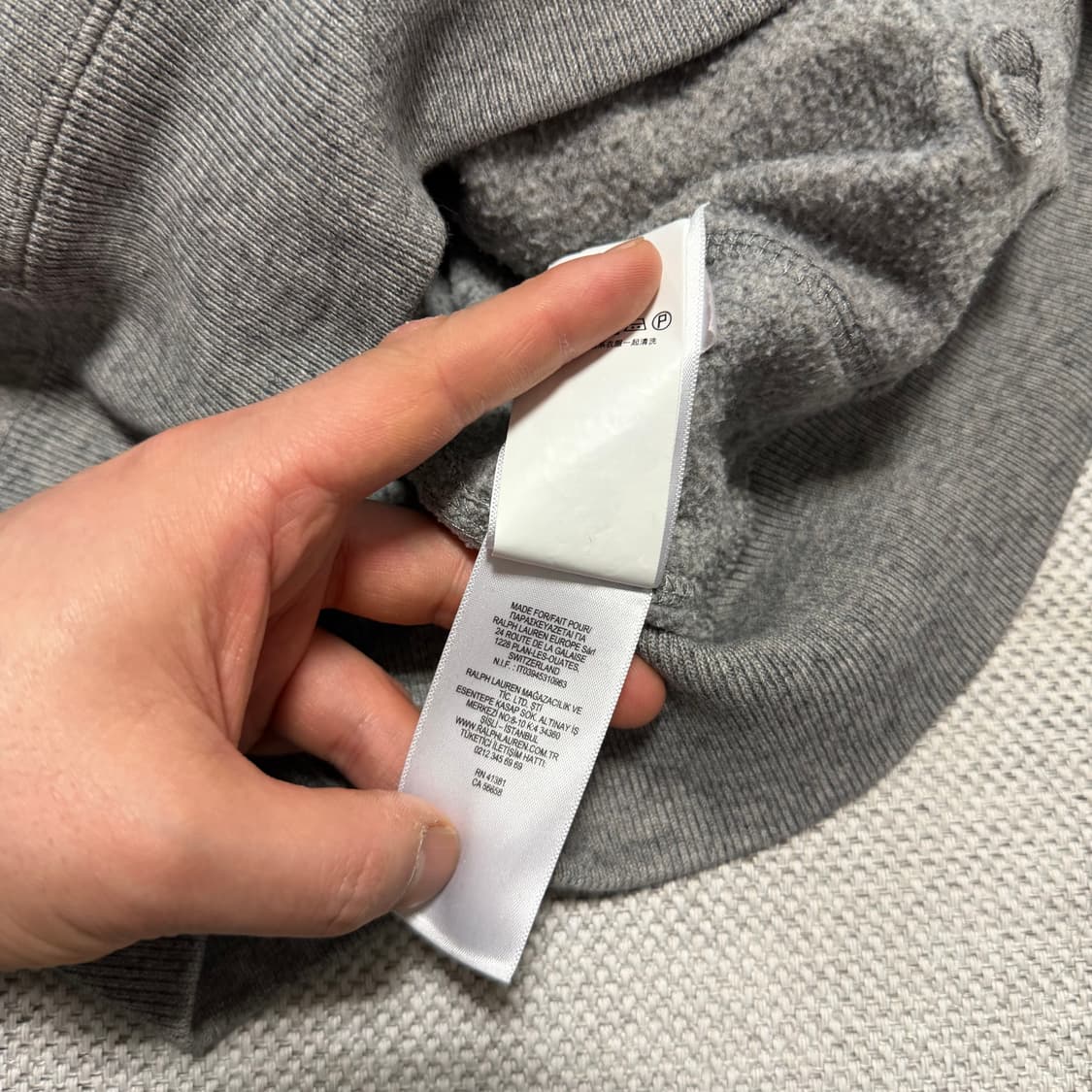 폴로 랄프로렌 그레이 기모 후드집업 상품이미지6
