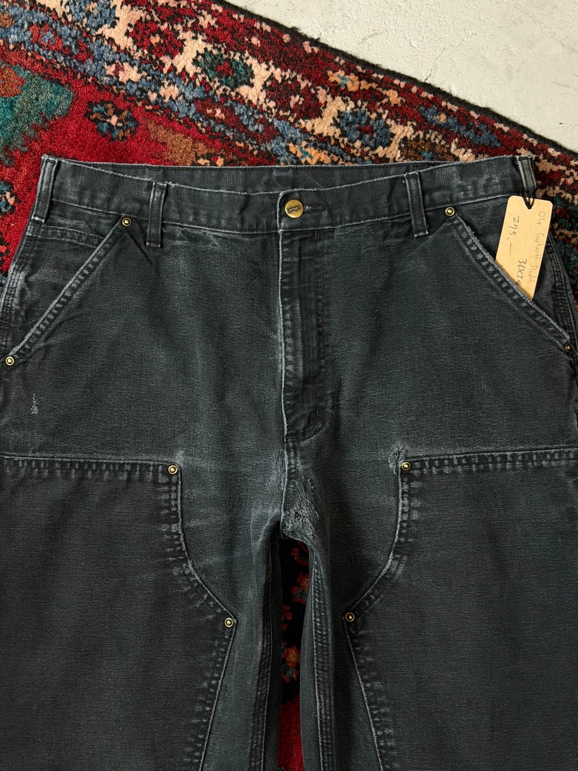 OG 칼하트 B136 더블니 팬츠 칼하트 썩블니 블랙 상품이미지5