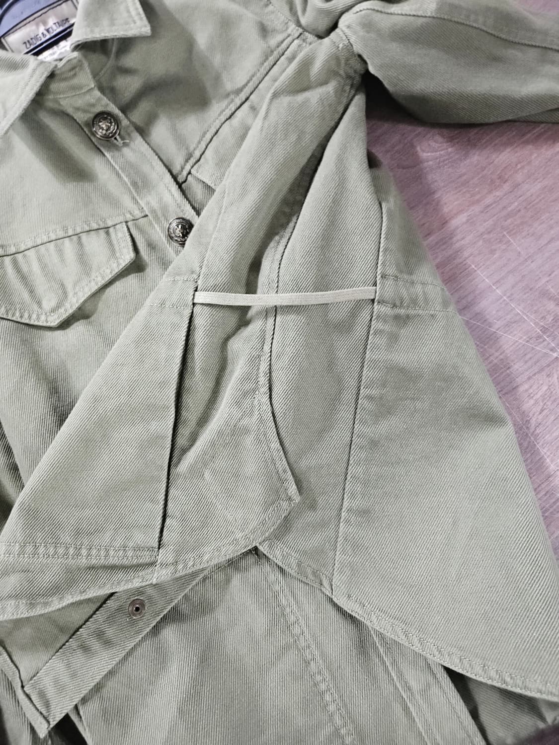 자딕앤볼테르 태클 린넨-블랜드 셔츠 카키 M 상품이미지5