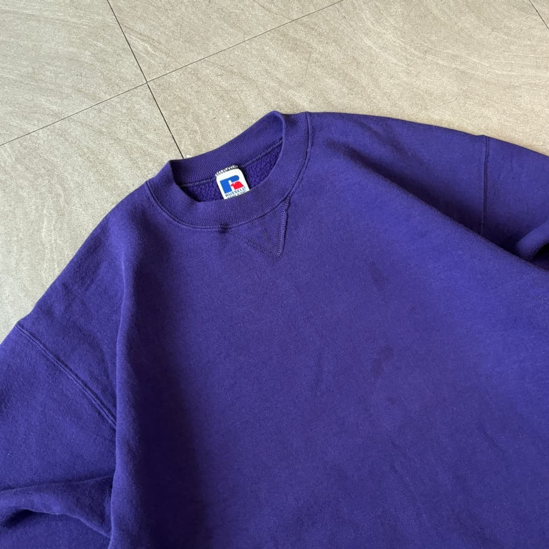 90s Russell 90년대 미국 생산 러셀 블랭크 퍼플 스웻셔츠 상품이미지2