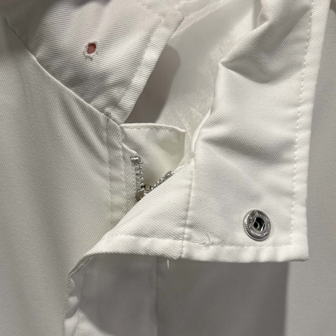 JPN VINTAGE 집업 자켓 스냅버튼 투포켓 밑단밴딩 디테일 화이트 상품이미지5