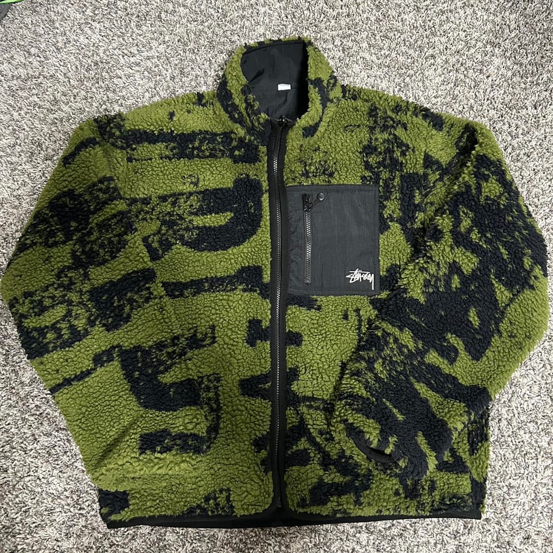 스투시 쉐르파 리버시블 스탬프 자켓 그린 상품이미지1