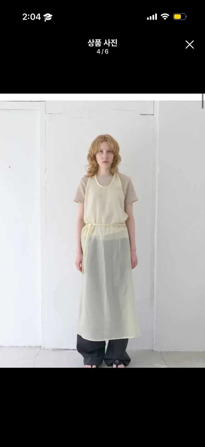 포저 홀터넥 옐로우 레이어드 원피스 (이나은 착용) 상품이미지5