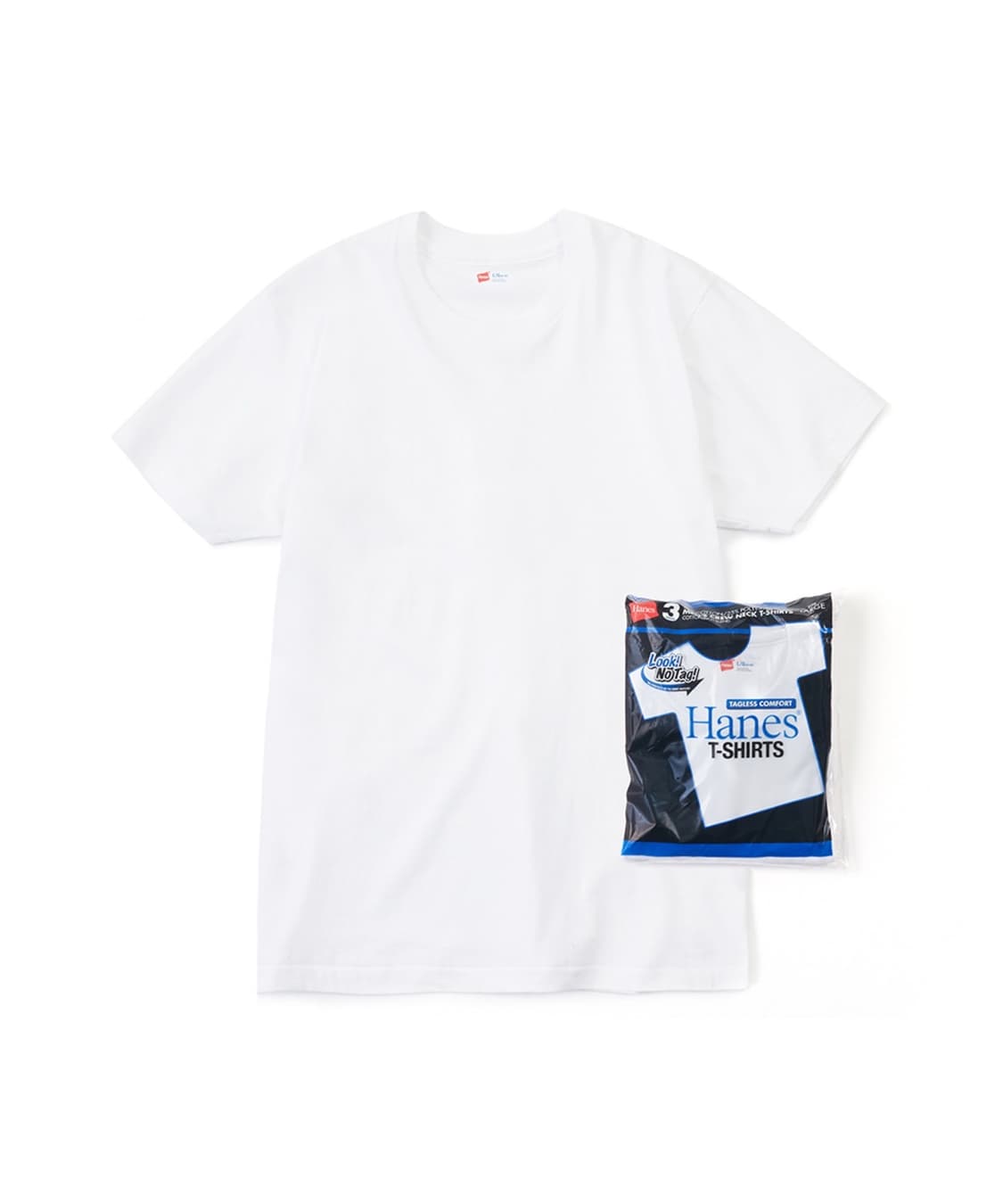 [XL] HANES 헤인즈 3P 블루 라벨 크루넥 티셔츠 2장 상품이미지1