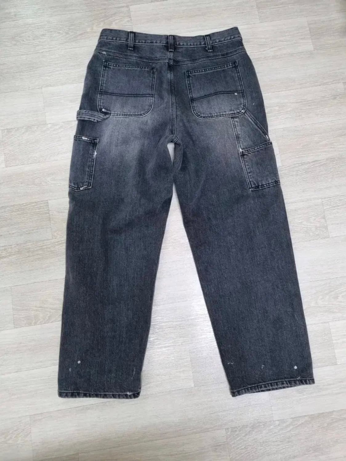 아트이프액츠 오일 워시드 데님 카펜터 팬츠 M 유즈드 블랙 상품이미지2