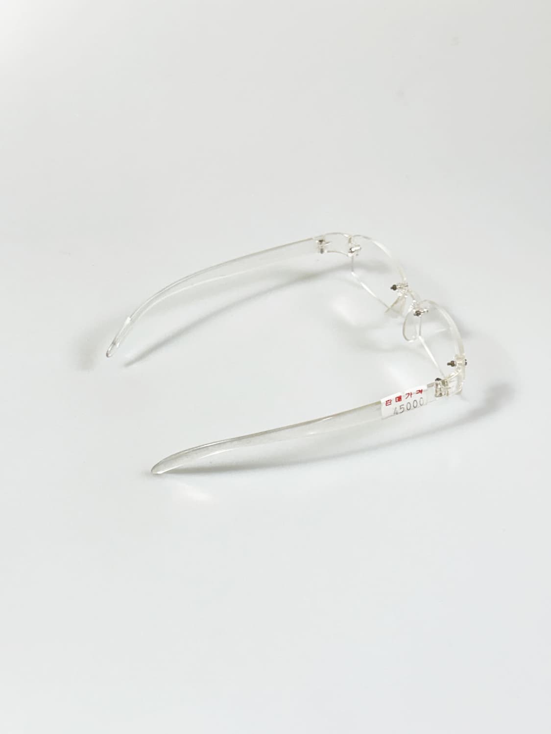 DARK 무테 스퀘어 클리어 프레임 빈티지 안경 상품이미지4