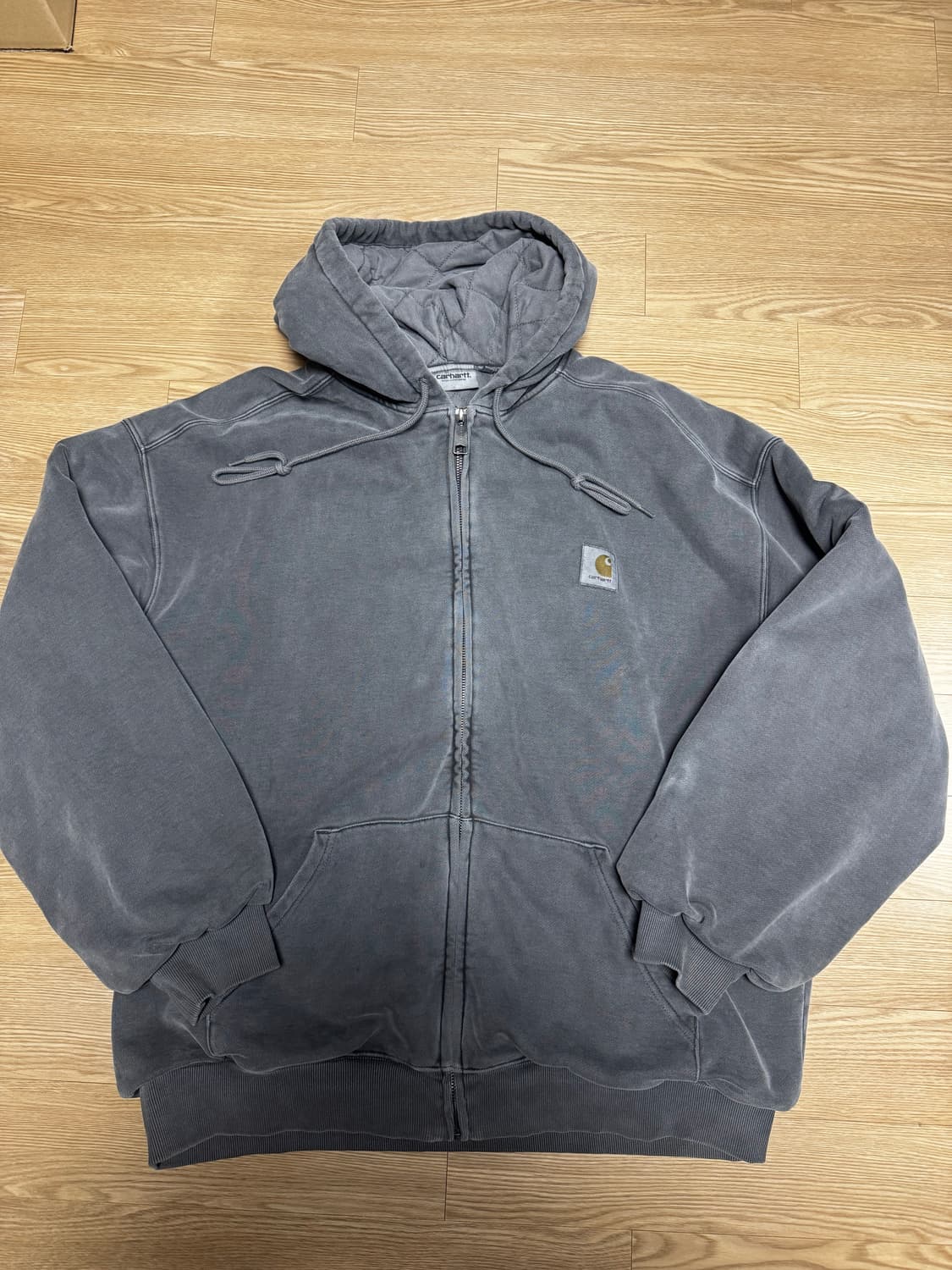 칼하트 WIP 후드 비스타 자켓 블랙 가먼트 다이드 XL 상품이미지1