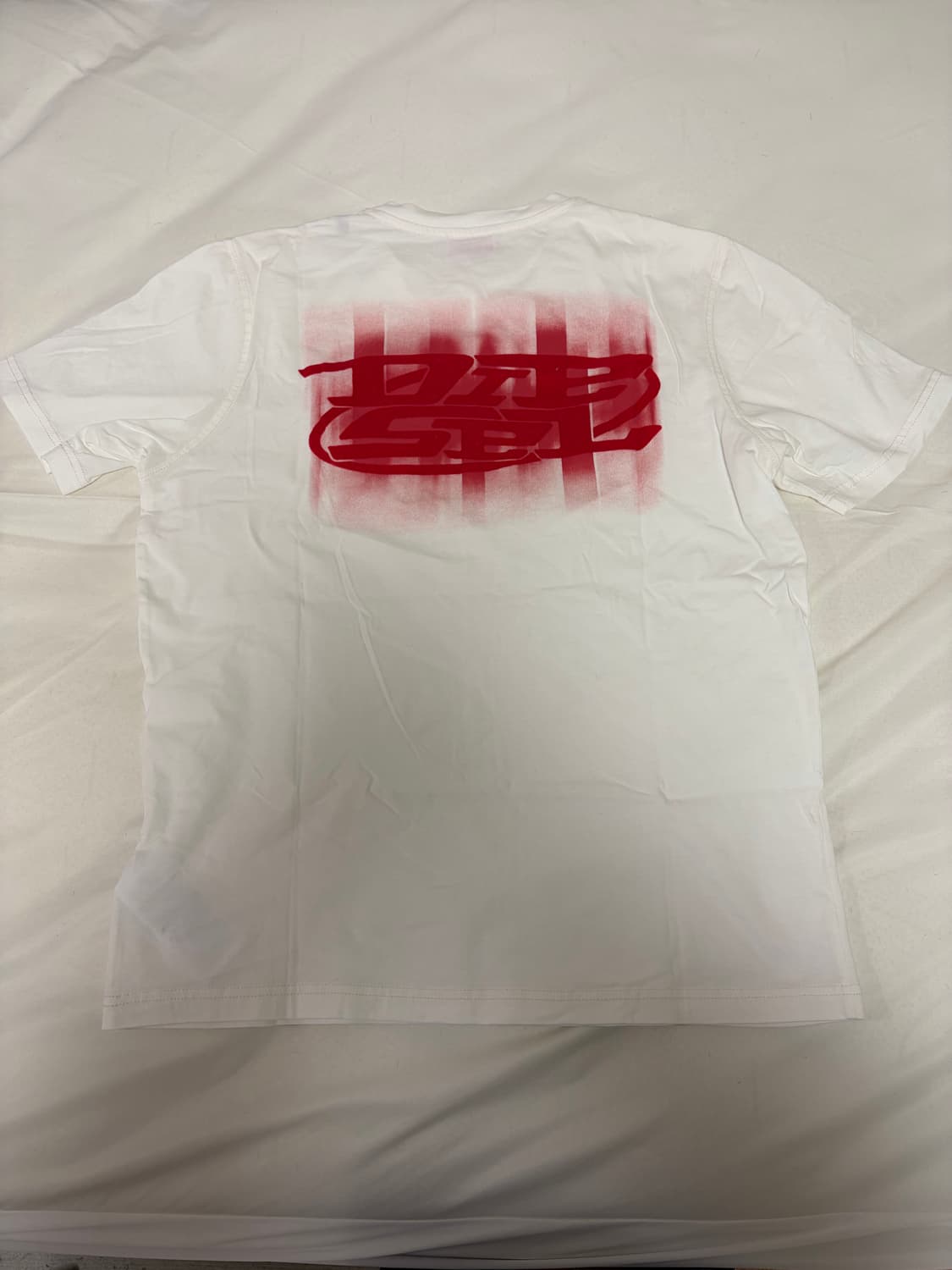 DIESEL LOGO-FLOCKED T-shirt WHITE 상품이미지4