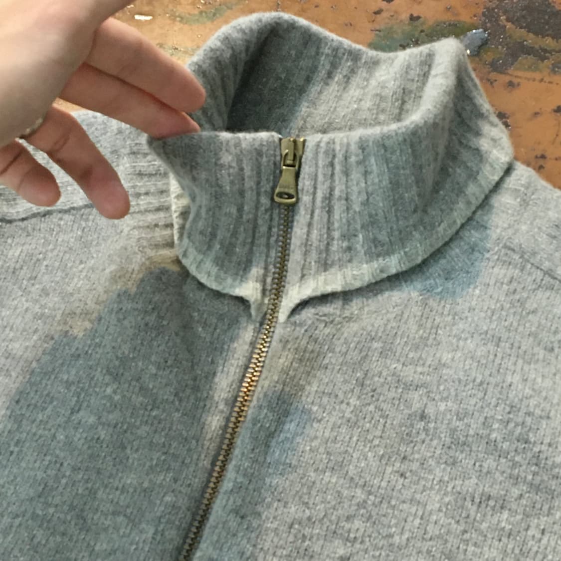 돌체앤가바나 그레이 버진 울 니트 집업 남성 102 여성 프리사이즈 상품이미지6