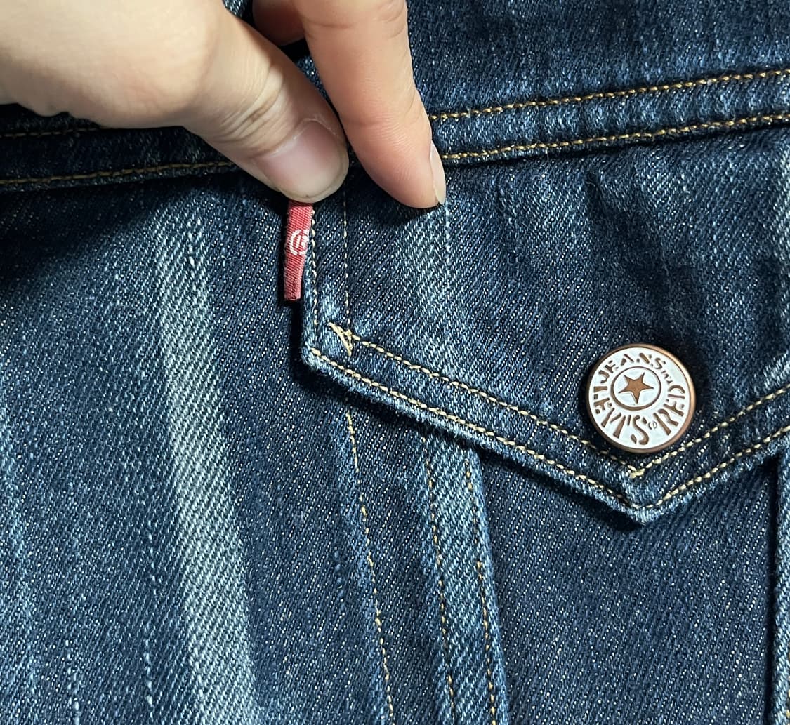 리바이스 블랭크탭 크롭 데님 자켓 청자켓 S-M 상품이미지4