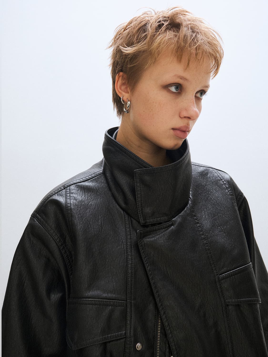 [PLZPROJECT] VEGAN LEATHER FLIGHT Jacket 상품이미지2