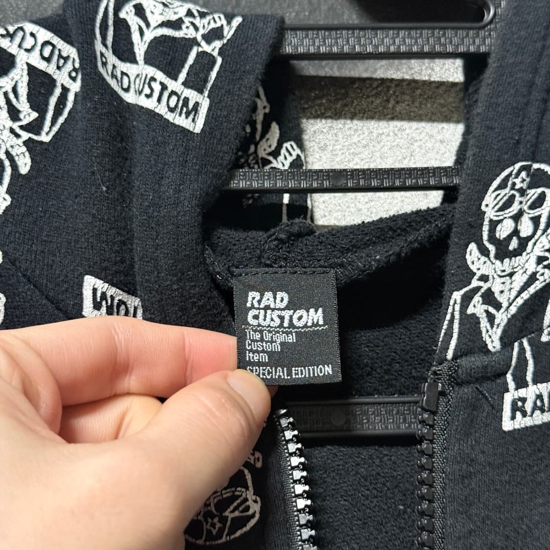 Rad custom 리미티드 에디션 키치 펑크 백 프린팅 집업 후디 상품이미지6