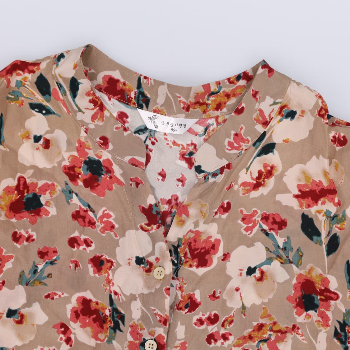 99 금풍풍기인견 패턴 블라우스 0410H1 상품이미지3