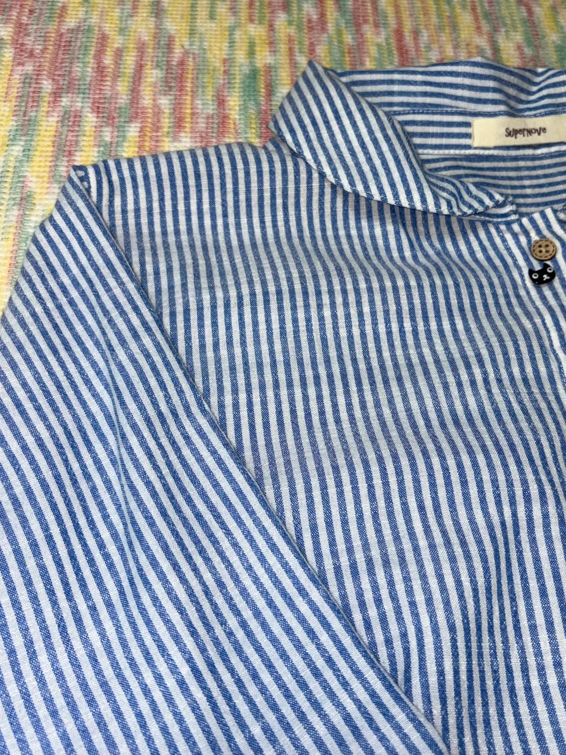 스트라이프 포인트 단추 블라우스 상품이미지10