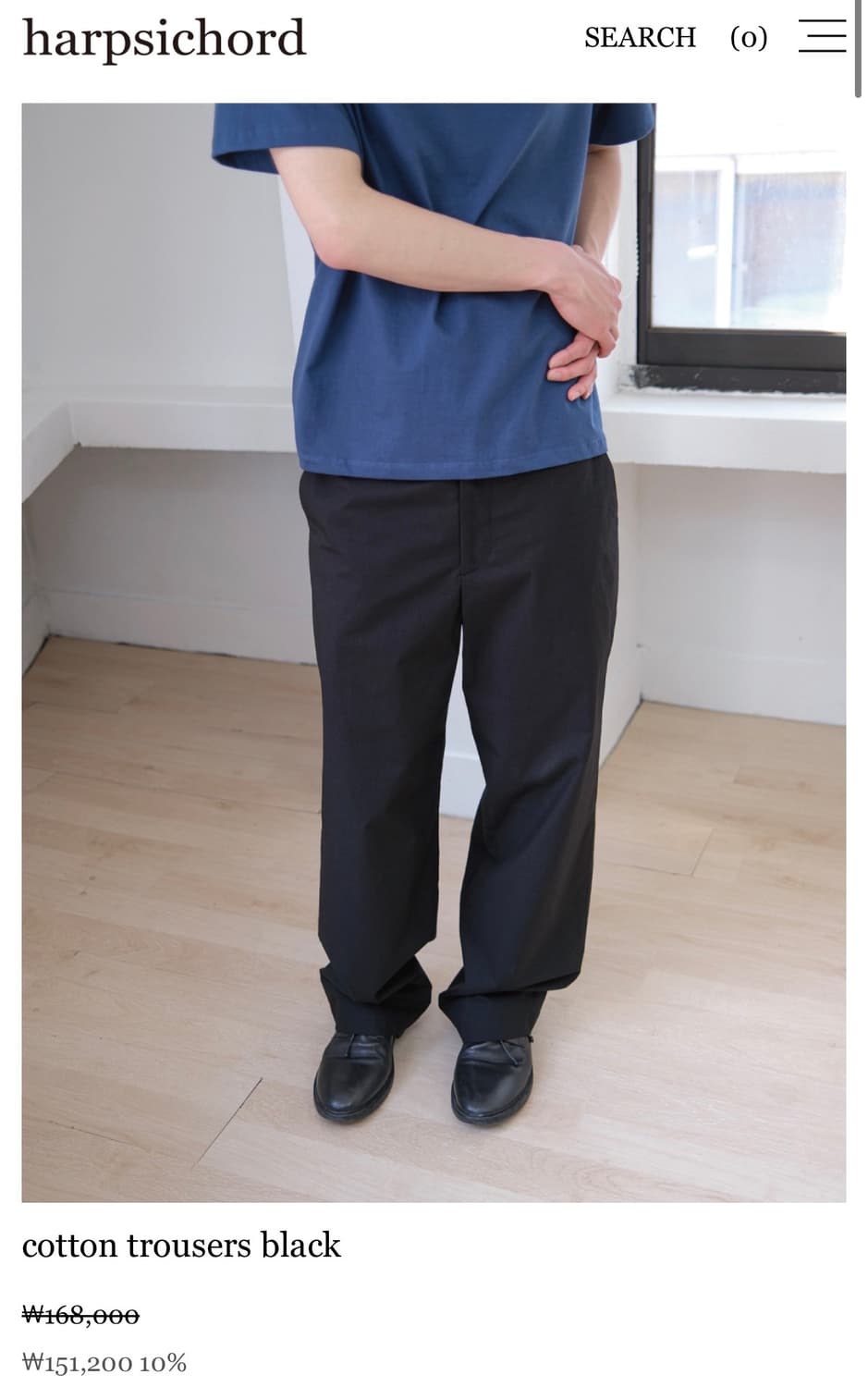 harpsichord  cotton trousers black  상품이미지1