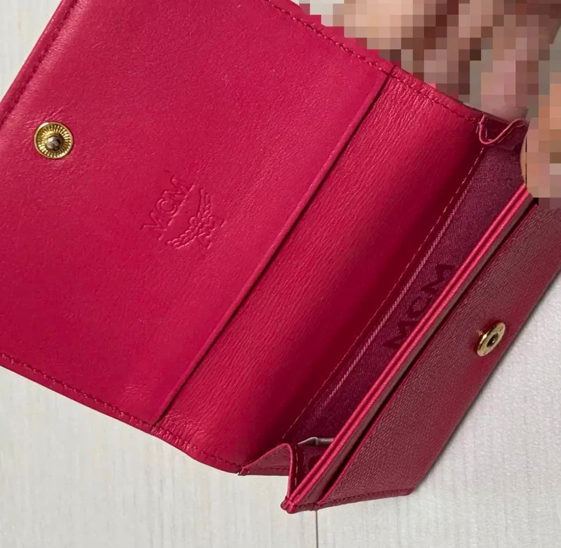 무료배송)중고 빈티지 mcm 엠씨엠 핑크 카드지갑 명합지갑 반지갑 상품이미지7