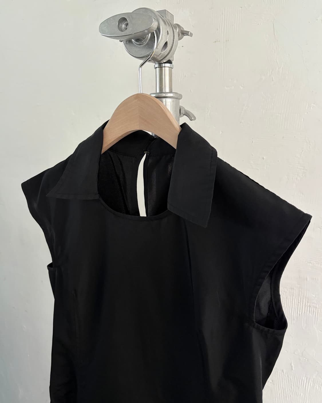Yohji Yamamoto 요지야마모토 블랙 카라 슬리브리스 롱 원피스 상품이미지5