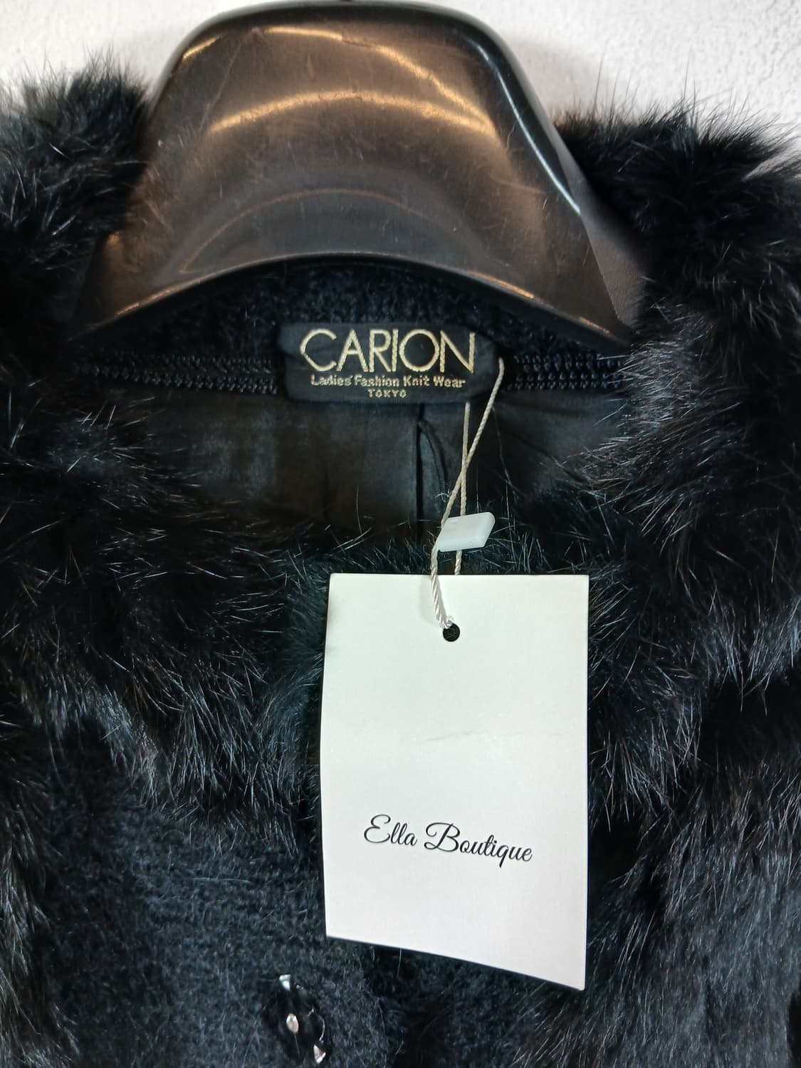 CARION 밍크울캐시미어 블랙 가디건 110 XXL 새제품 상품이미지9