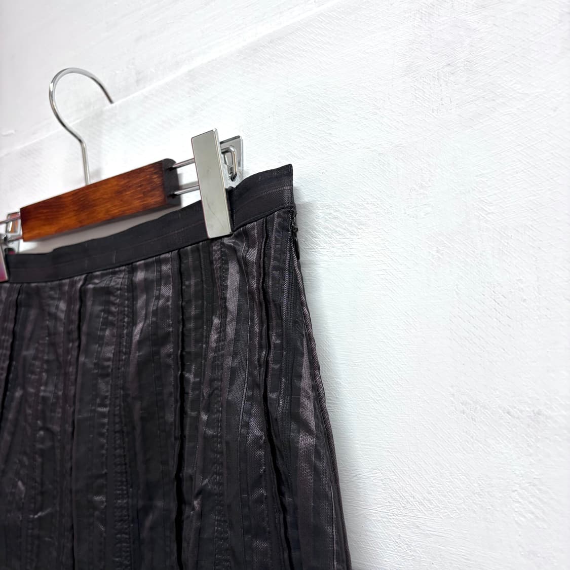 딥퍼플 세틴 스트라이프 페어리 롱 스커트 JPN 상품이미지4