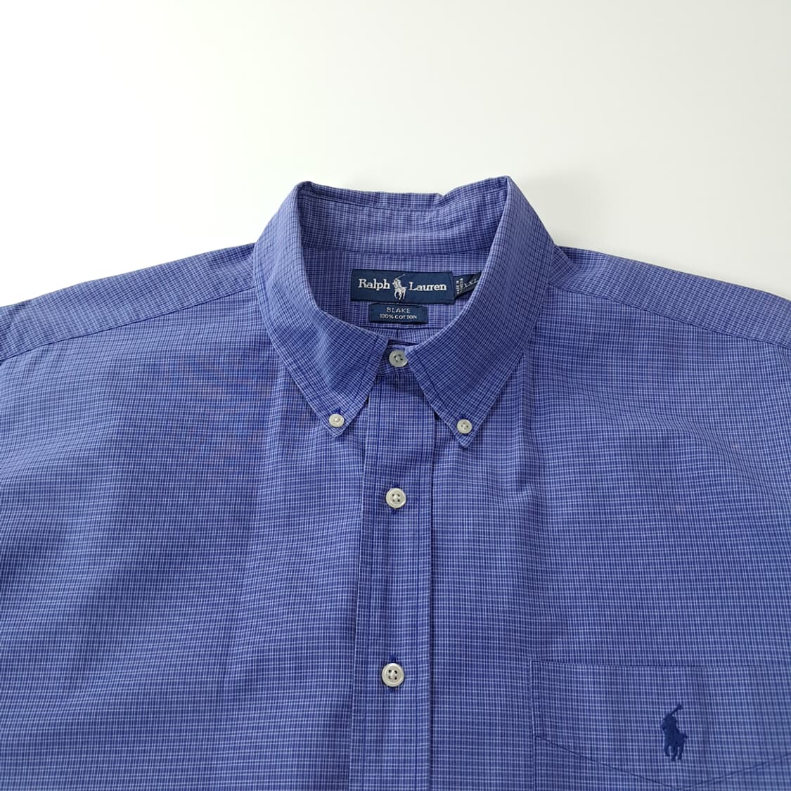 CK225 2XL 폴로 90s 블루 핀체크 셔츠 남방 상품이미지2