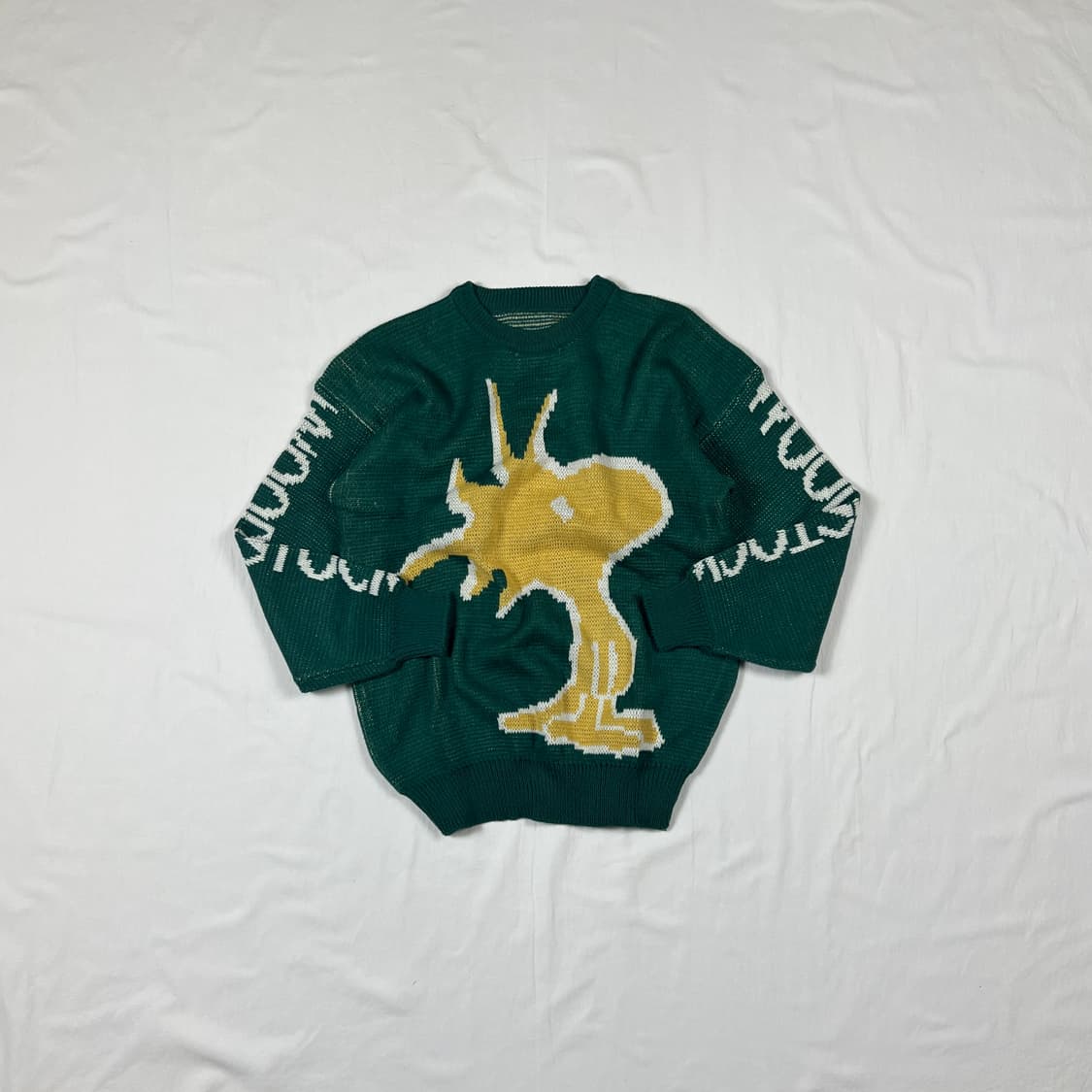 90‘s 우드스탁 피넛 카툰 빅로고 니트 스웨터 상품이미지1