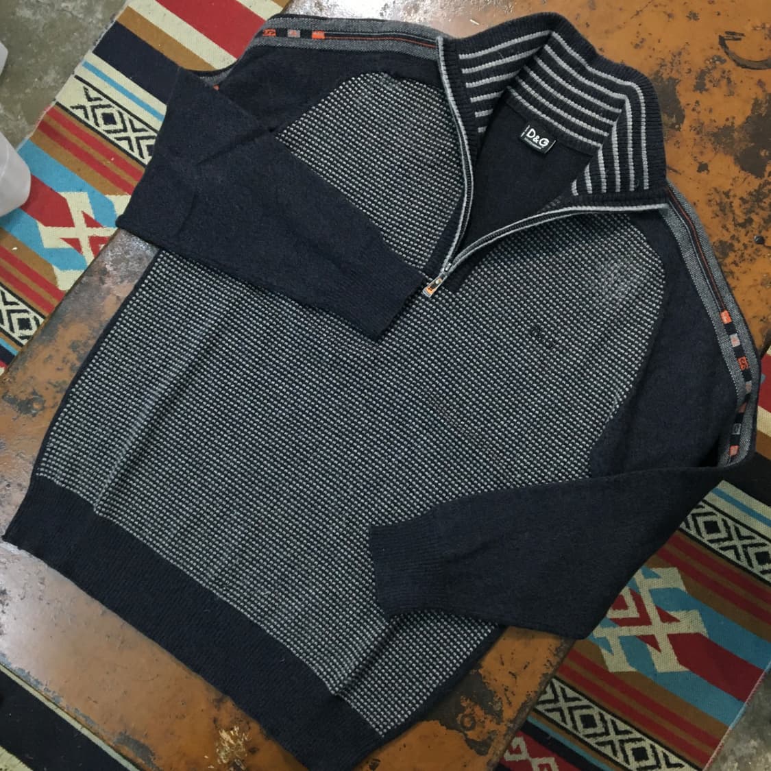 돌체앤가바나 차콜 그레이 캐시미어 혼방 반집업 풀오버 남성 102 105 상품이미지2