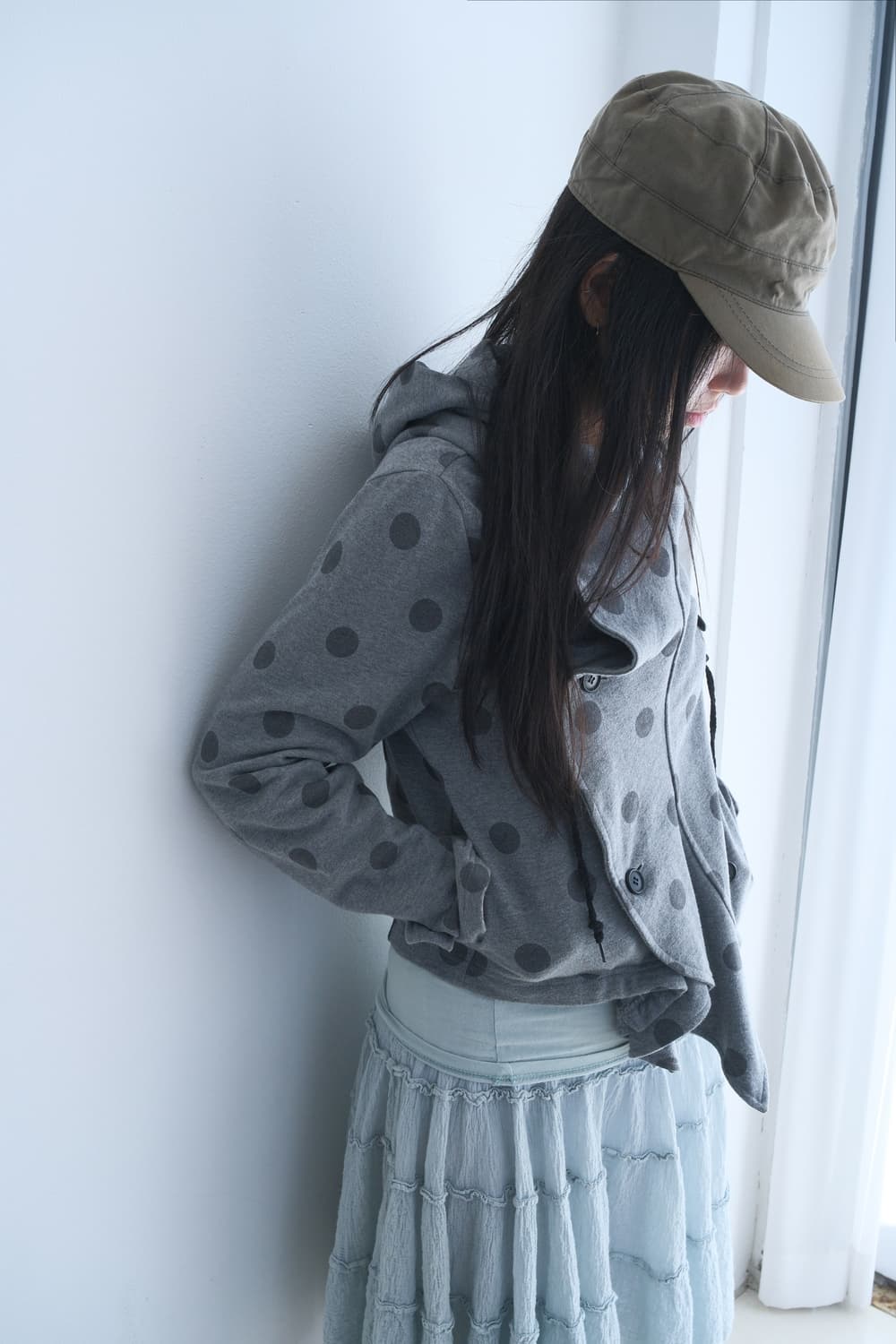Pale blue cauliflower gather skirt 상품이미지4