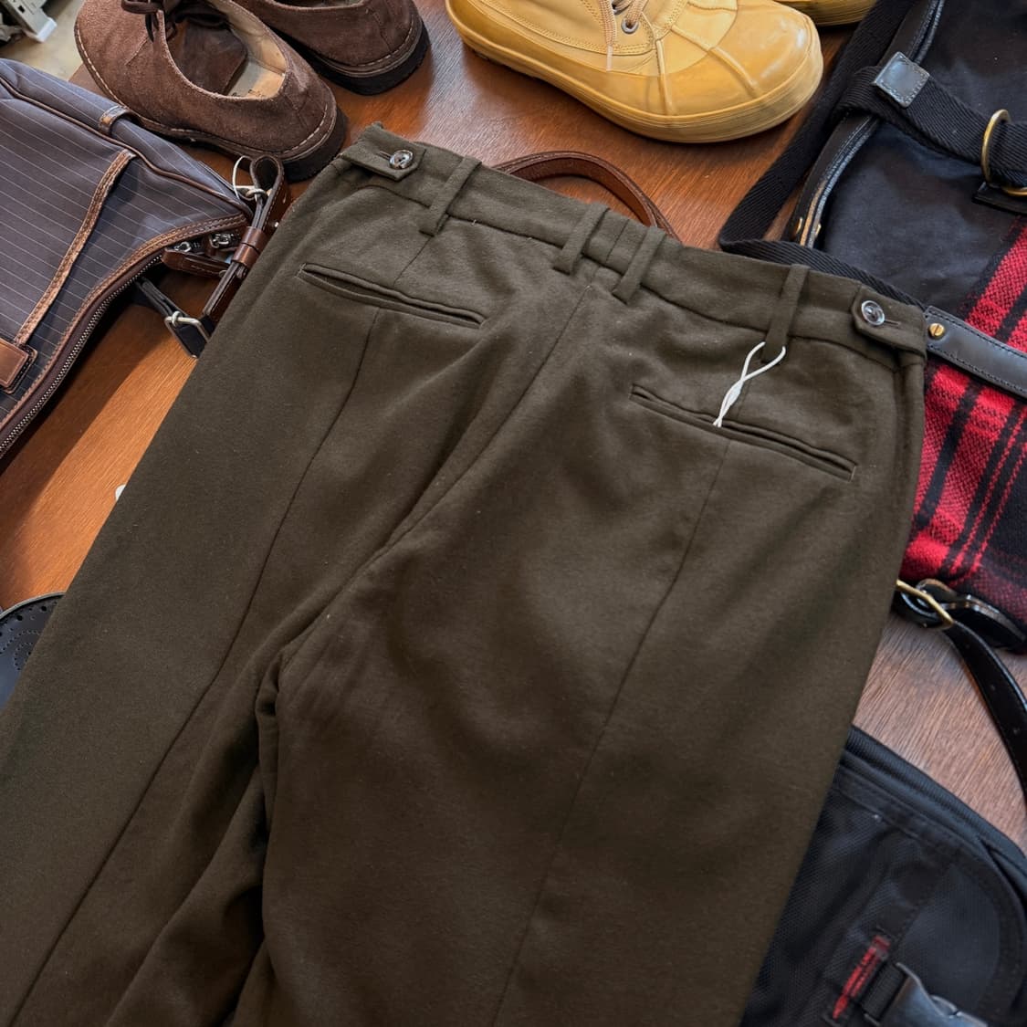 20AW 요크 울 플란넬 스트레이트 밑단 커팅 트라우저 32 33 상품이미지3