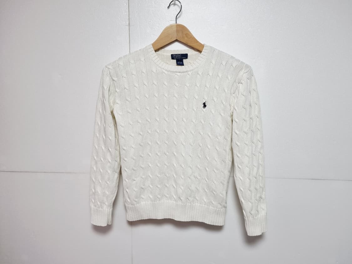 키즈 주니어 청소년 학생 여성 폴로 두산 케이블 꽈배기 라운드 긴팔 니트 상품이미지2