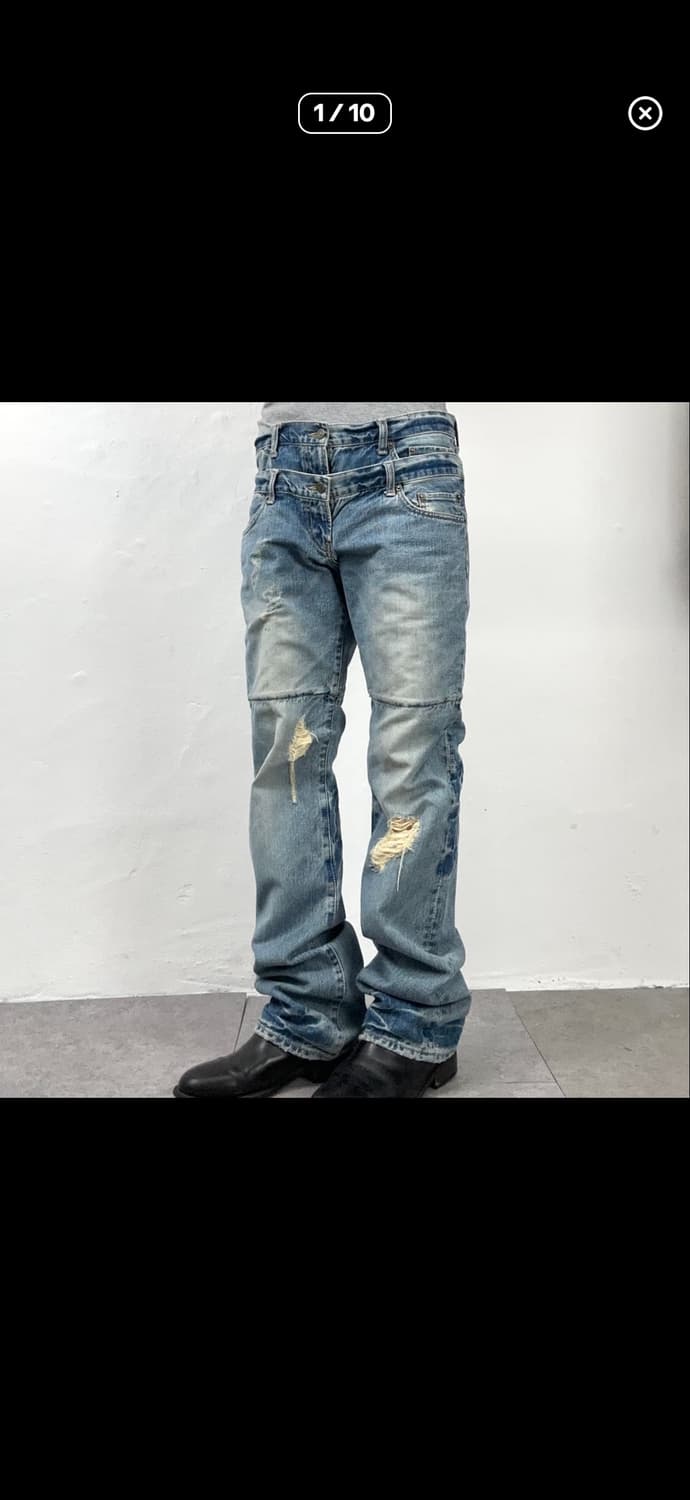 PPFM Double Waist Distressed Denim 상품이미지1
